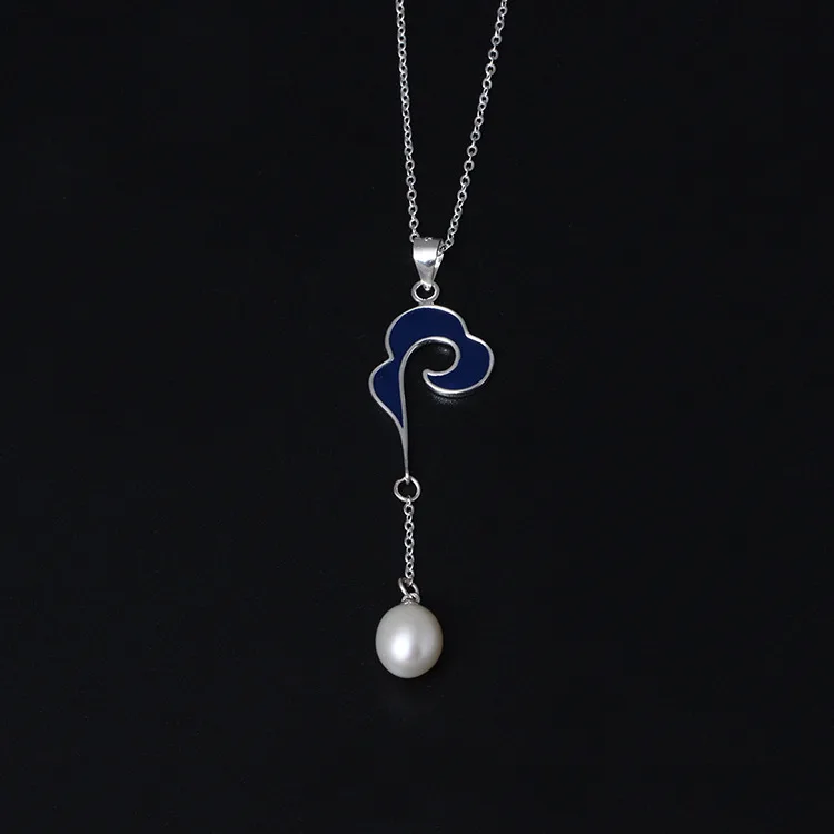 Женское колье из серебра 100% пробы с жемчугом|pearl necklace|necklace womenpearl necklace women |