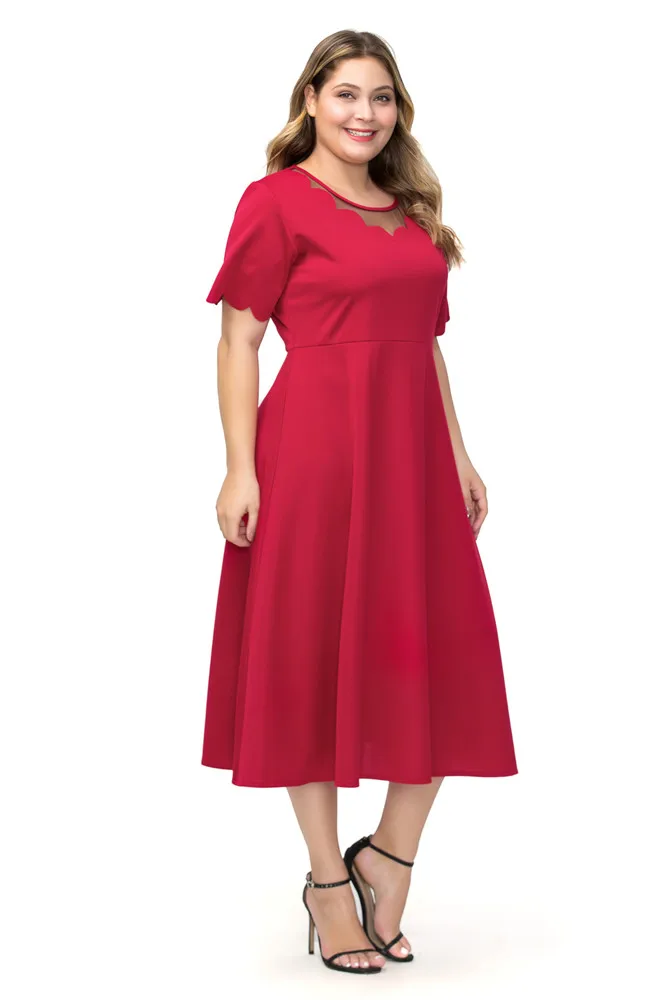 Большие размеры 3XL 4XL 5XL 6XL женская одежда летнее офисное женское платье-туника для вечеринки с коротким рукавом элегантное платье с круглым вырезом vestido de festa