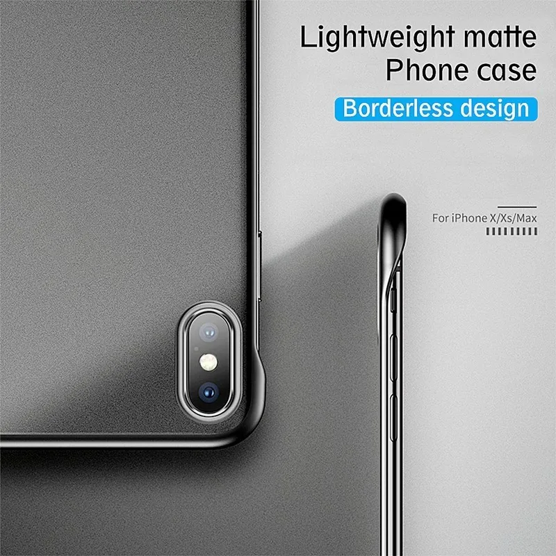Ультра-тонкий без полей телефонные чехлы для iPhone X Case XS Max XR 7 8 6 S Plus матовый