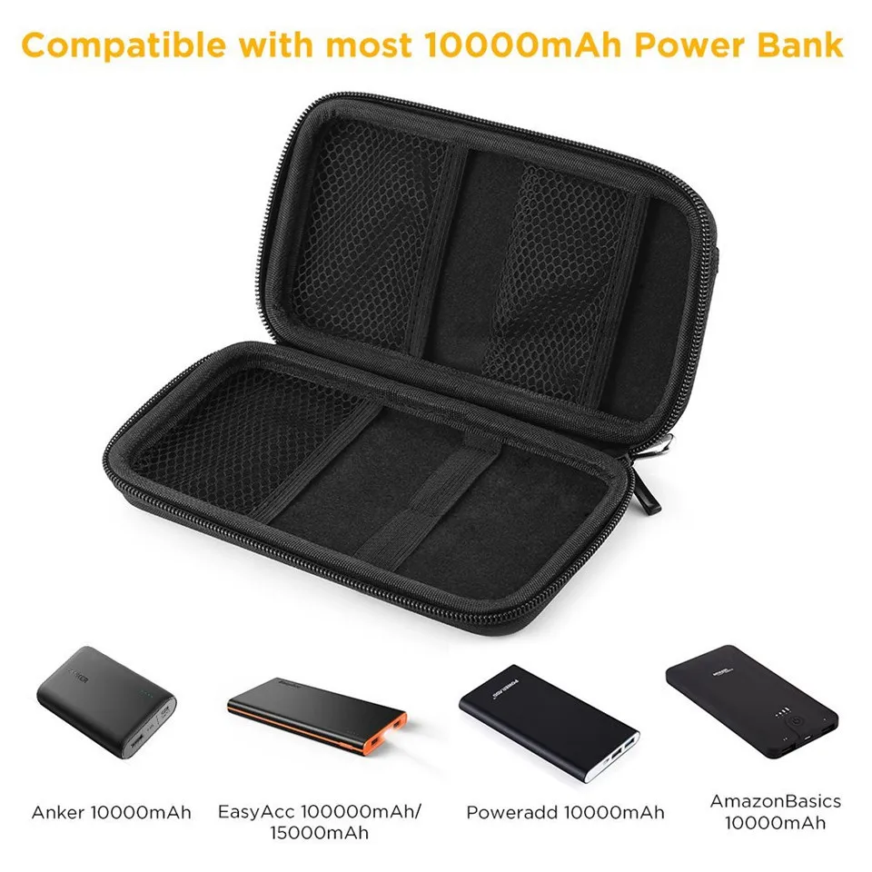 Портативный внешний аккумулятор EVA сумка для Anker Rock Baseus Xiaomi 10000 мАч внешнего
