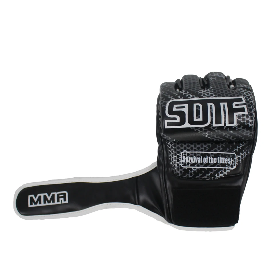 SOTF черные геометрические тренировочные боксерские MMA Перчатки Тигр Муай Тай
