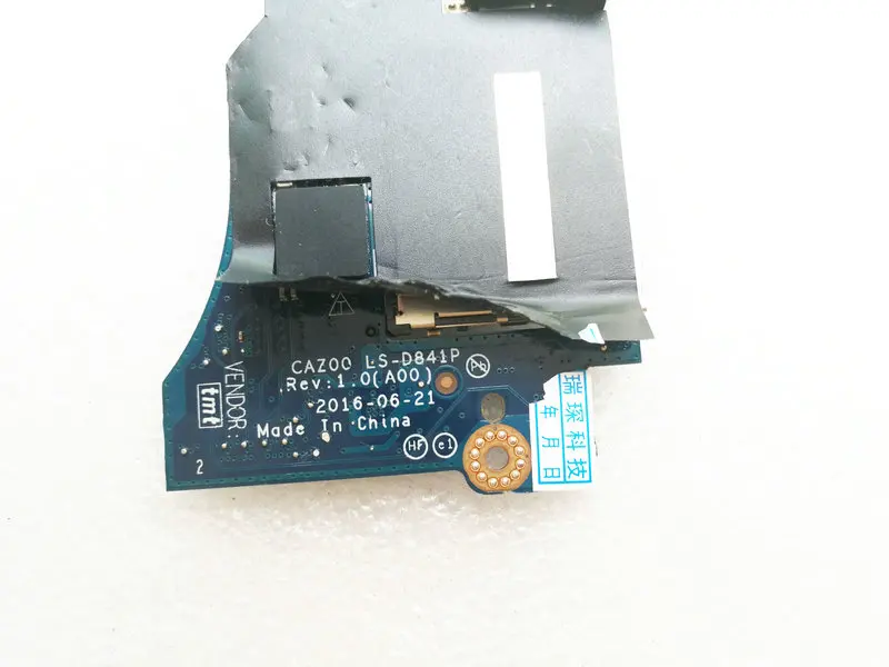 Оригинальный Для dell XPS13 9360 usb плата кнопка включения питания LS D841P 04F73T 4F73T cn