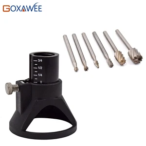 GOXAWEE Электрический ручной сверлильный станок мельница Мощность инструменты древесный фрезерный станок с ЧПУ с декоративными швами, набор из быстрорежущей инструментальной стали 6 шт. с специальный локатор для дрели для Dremel аксессуары