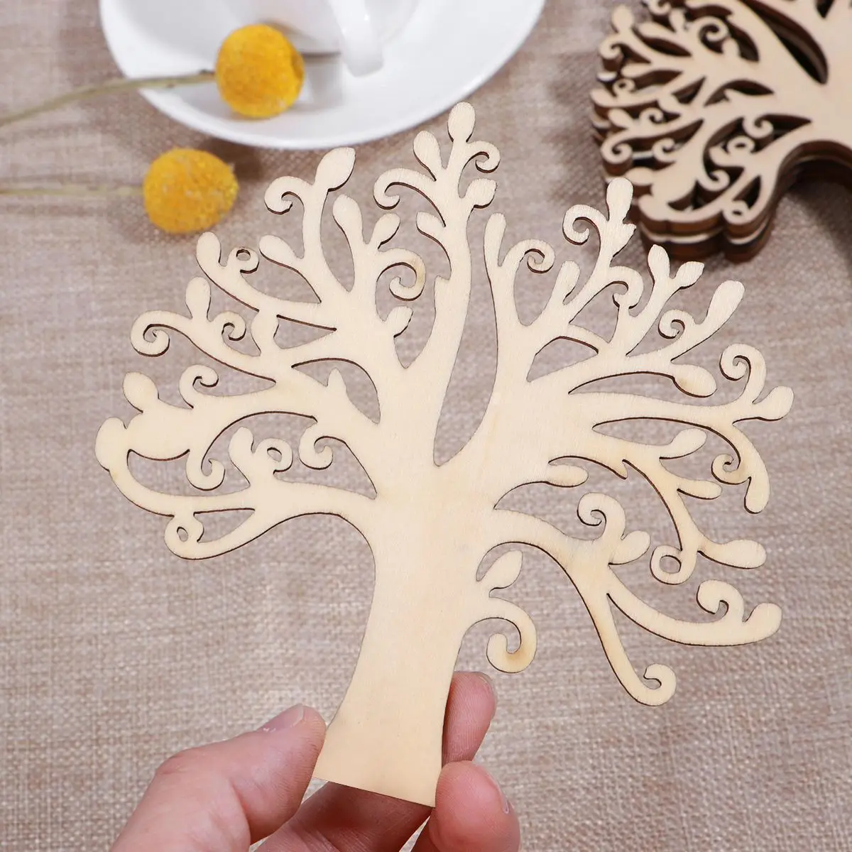 10 шт./лот DIY дерево украшения DIY пустые Деревянные Дерево ремесла креативные Рождественские елки для вечерние украшения дома