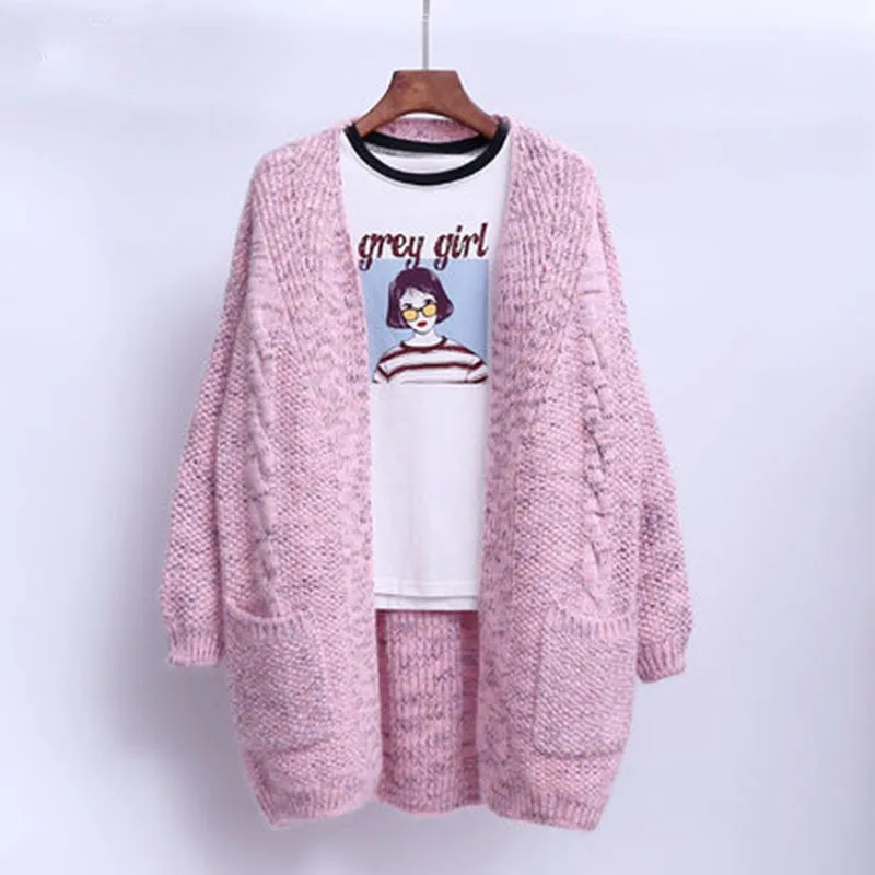 Трикотажный кардиган средней и длинной длины свитер куртка 2019 Весна Осень Новый