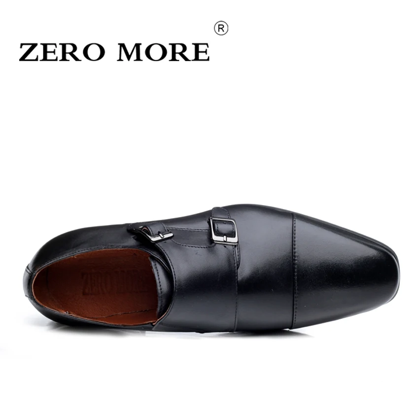 Мужские туфли на ремешке ZERO MORE из натуральной кожи Высокое качество Monksshoes