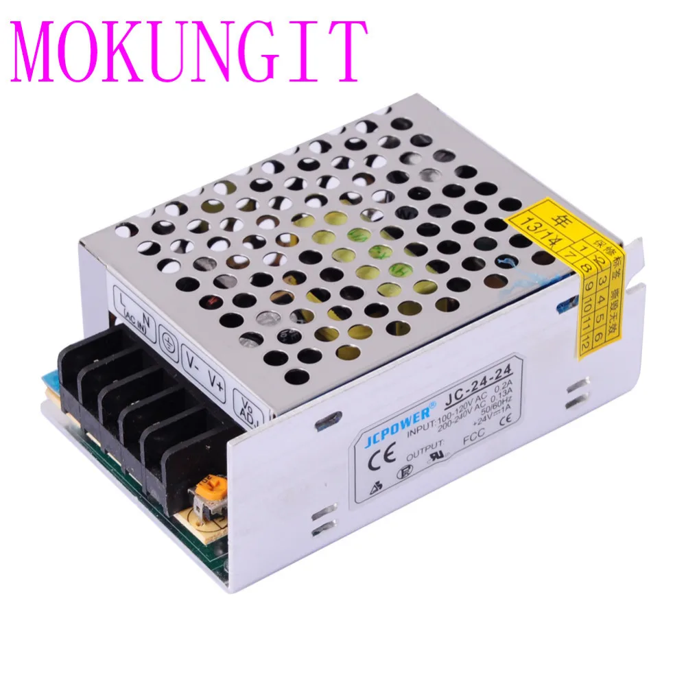 Фото Быстрый 10 шт. адаптер ac110/220 V к LED DC24V 1A железная крышка блок питания трансформатор Быстрый 10 шт. адаптер ac110/220 V к LED DC24V 1A железная крышка блок питания трансформатор