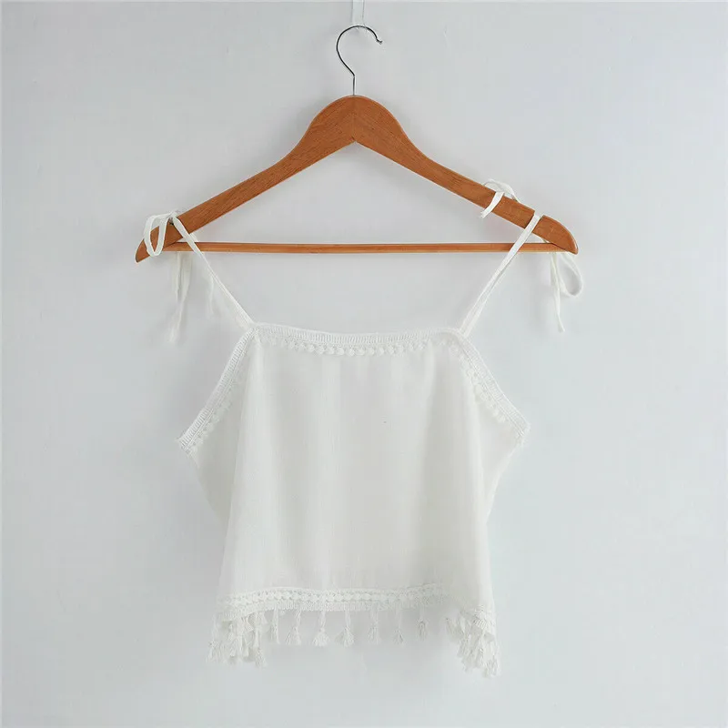 New Fashion Women Ladies Strappy Sleeveless Tanks Short Tops Vest Beach Holiday Top Casual Solid White Linen Shoulder Strap | Женская