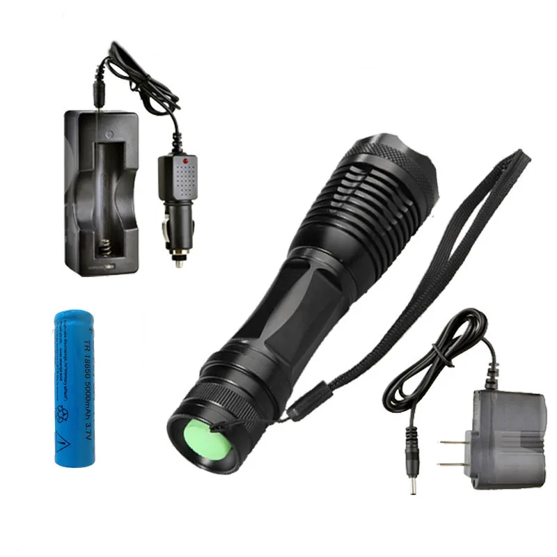 Высокая Мощность 2300LM CREE XML T6 алюминиевый светодиодный фонарь с приближением, факел проблескового света лампы+ Зарядное устройство+ 5000 мА/ч, Батарея