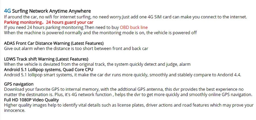TOPSOURCE Автомобильный видеорегистратор gps 4G 6,8" Android 5,1 Автомобильная камера wifi Full HD 1080P видео регистратор видеорегистратор парковки мониторинг