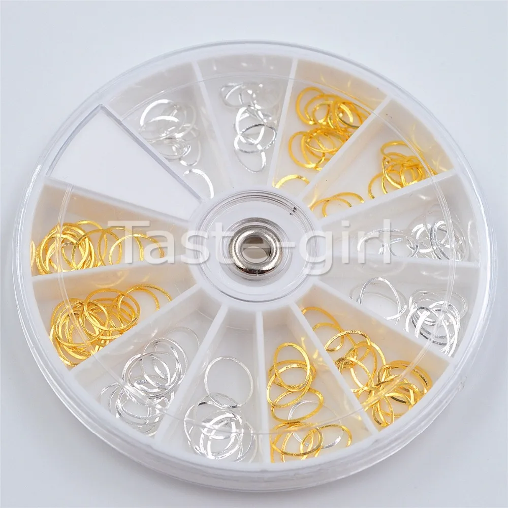 Смешанные размеры золотые серебряные овальные металлические стразы колеса