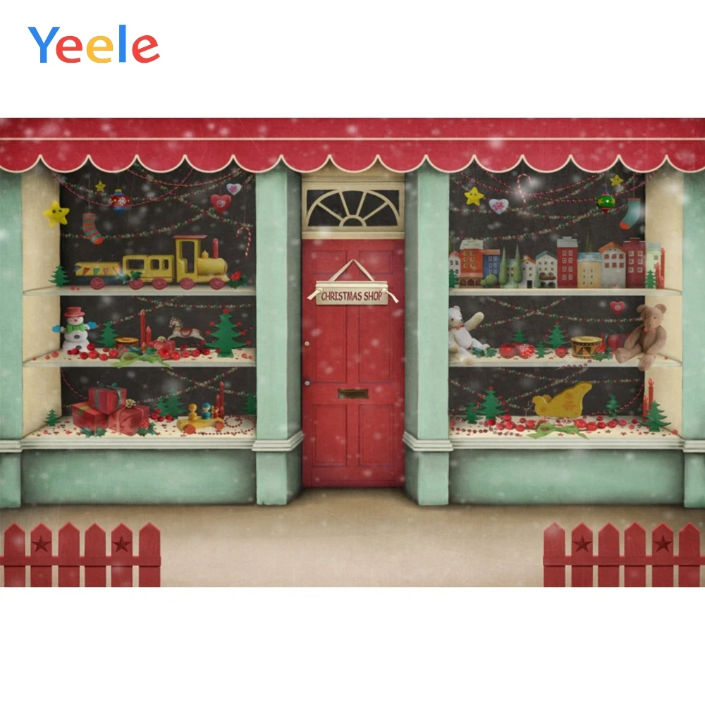 Фоны для фотосъемки Yeele с изображением рождественского магазина носков дерева