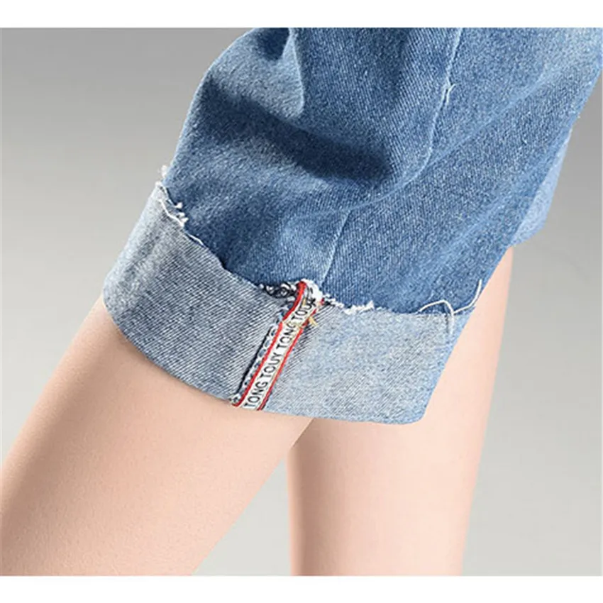 2018 новые летние платья для девочек свободные Высокая талия тонкие джинсы