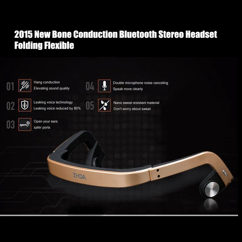 2015 new bone conduction bluetooth stereo headset folding flexible back-headphone anywhere anytime | Электроника