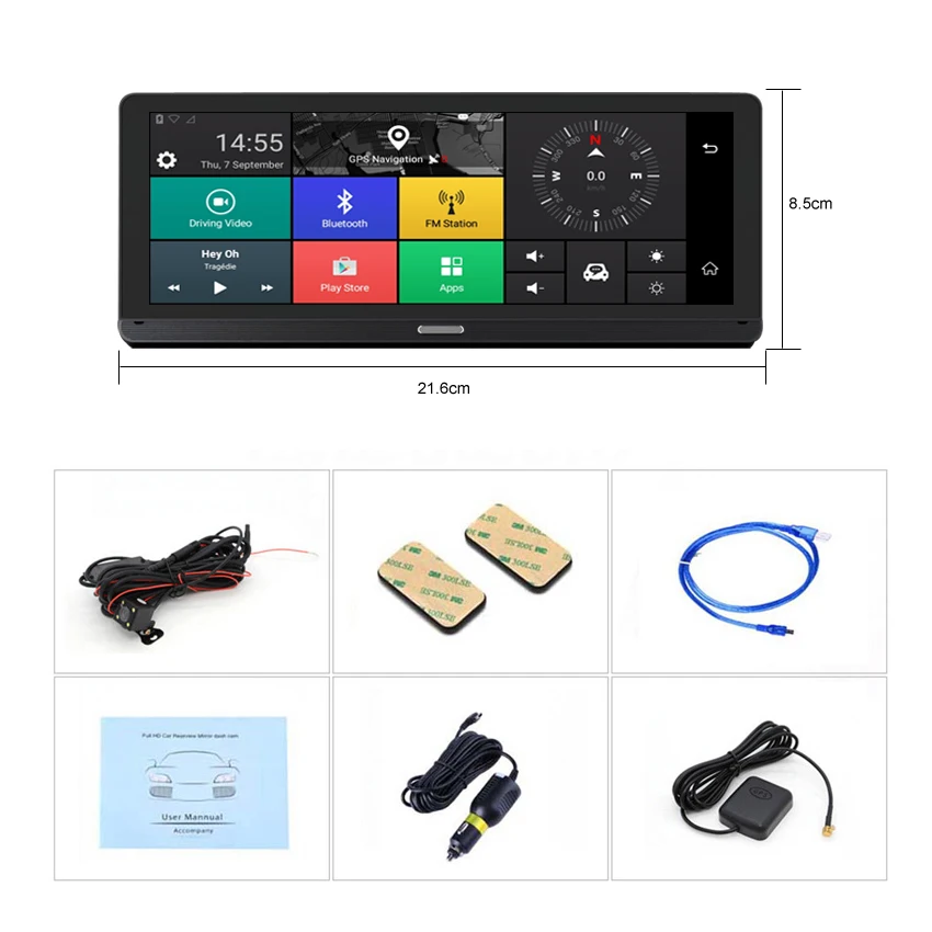ANSTAR 4G 8 ''IPS Автомобильный видеорегистратор Камера GPS навигация с двумя