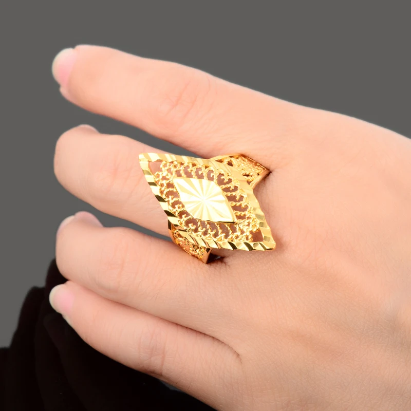 Обручальные кольца для любви роскошные 24 к золотого цвета помолвки женщин и