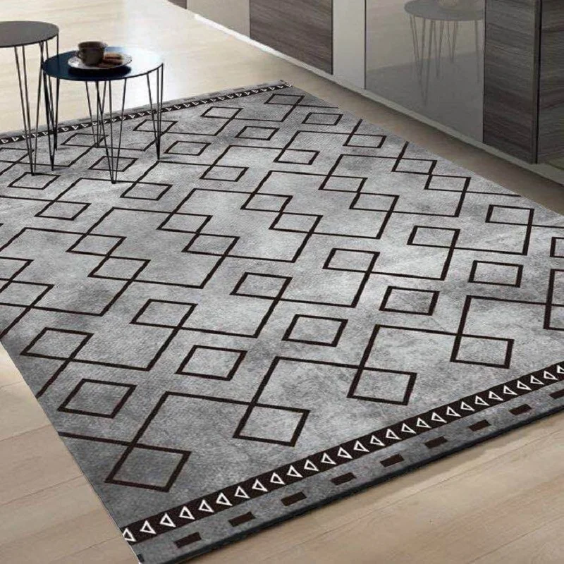 

2019 New 3D Nordic Style Simple Printed Carpet Big Size High Quality Home Mat Modern Living Room Carpet Thicken Parlor Rug Mats