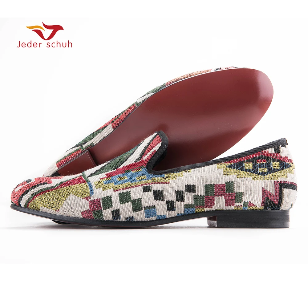 Мужские лоферы ручной работы смешанные цвета для мужчин вязаные туфли с красным