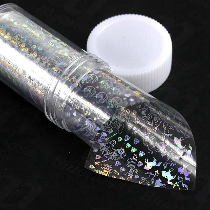 Голографическая Лазерная Фольга для ногтей в одной коробке 4*100 см Геометрическая