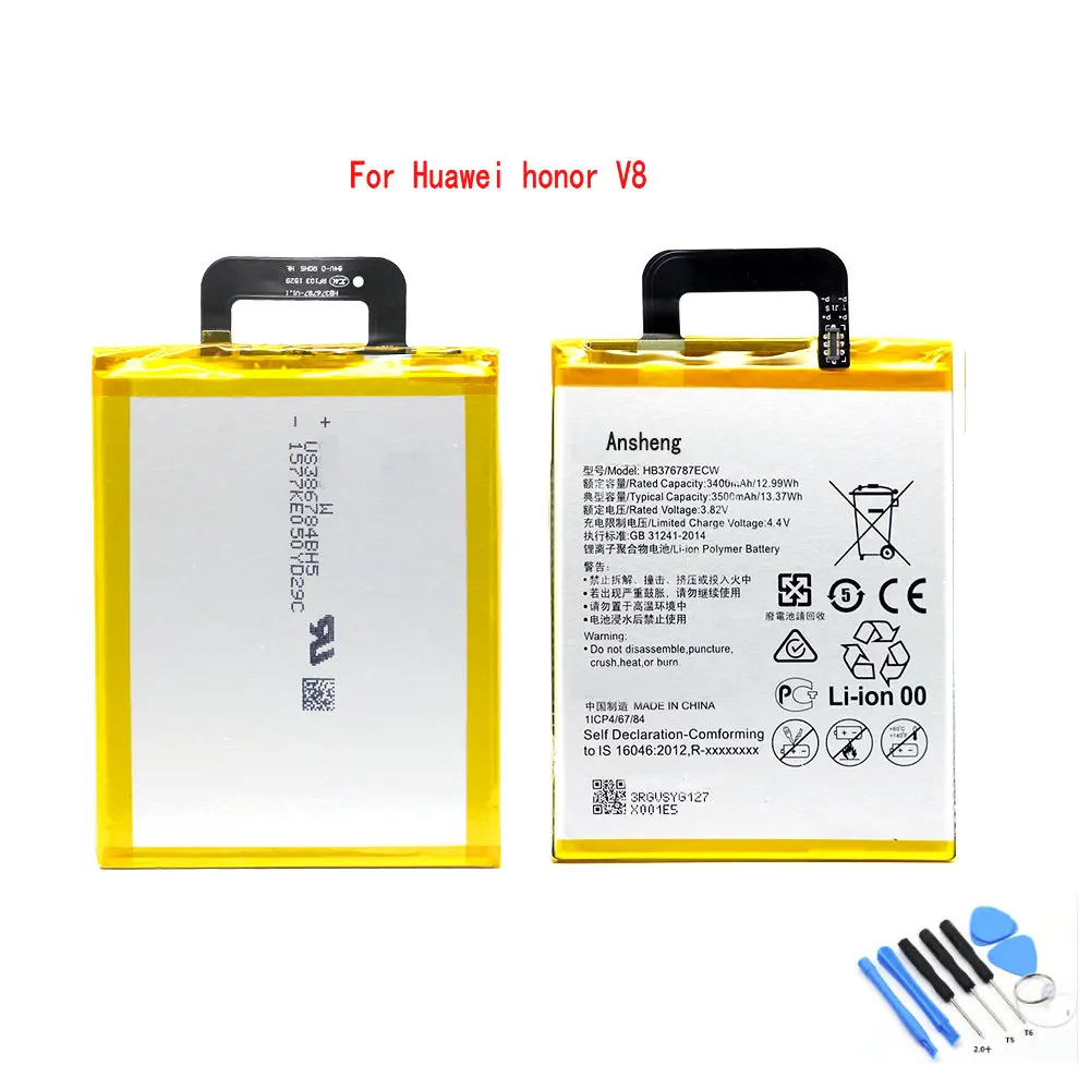 100% Новый оригинальный 3500mAh HB376787ECW Аккумулятор для Huawei honor V8 мобильный