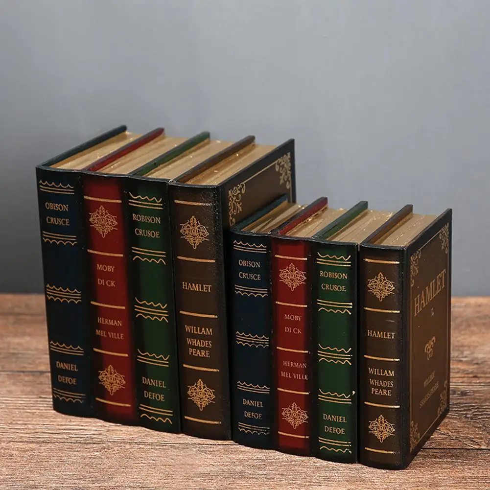 Ретро деревянная поддельная коробка для хранения в форме книги офисный орнамент фото реквизит драгоценный камень чехол