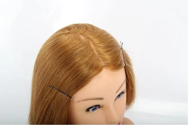

2018 new 100% real Hair Mannequin Head doll 22" Blonde Great Quality Natural Hair Hairdressing Dolls Head For Beauty Salon