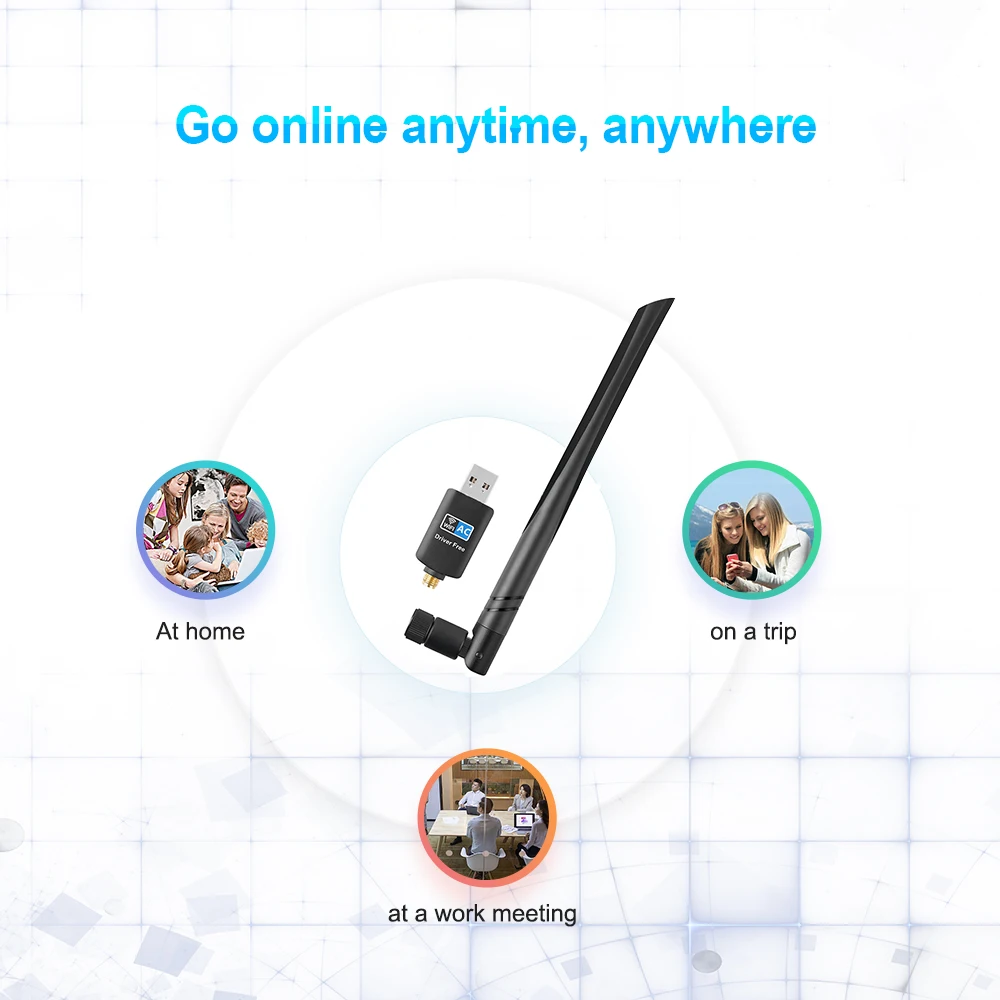 USB Wi Fi адаптер 600 Мбит/с 2 4 ГГц 5 ГГц|Сетевые карты| |