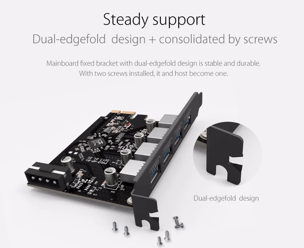 ORICO PVU3-4P настольный компьютер с чипсетом VLI 4 порта USB 3,0 PCI карта