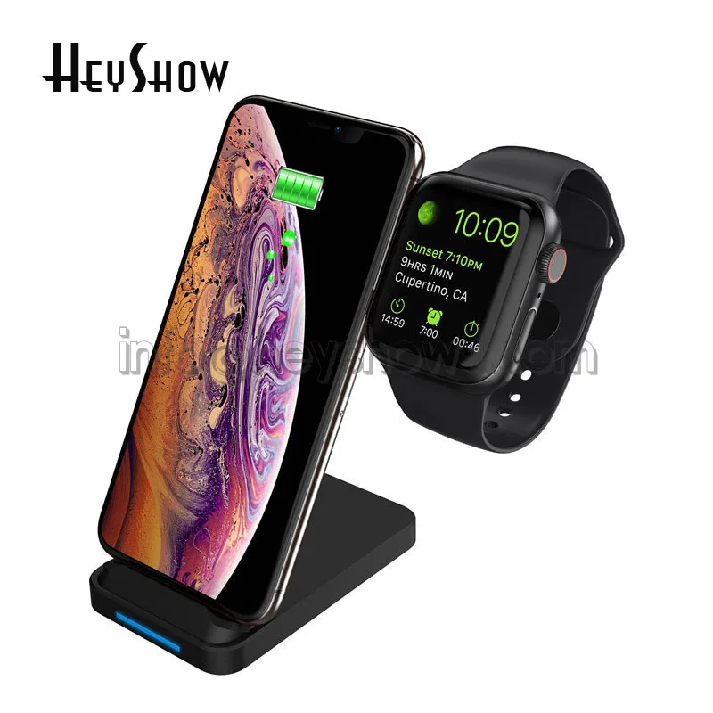 

Держатель для смартфона и смарт-часов 2 в 1 для iWatch Band 4 3 2 1, с функцией беспроводной зарядки