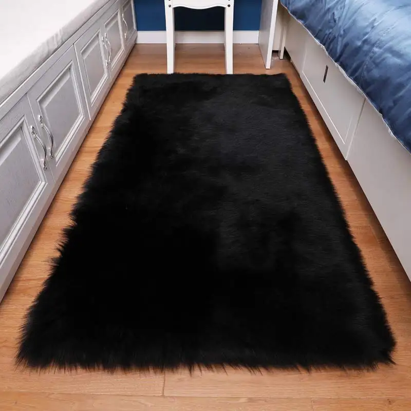 D Белый меховой прикроватный ковер для спальни с милой имитацией шерсти ковер для эркеров длинный модный коврик для гостиной DT-25 - Цвет: D