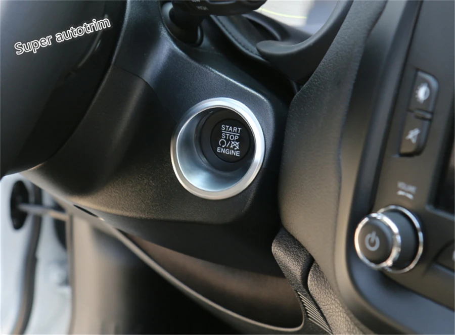 Lapetus Start Stop Engine Push Button Frame Key Ring Cover Trim Accessories Interior For Jeep Compass 2017 - 2020 ABS | Автомобили и