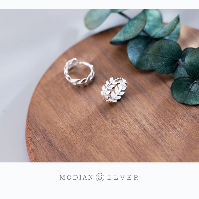 Modian, модные круглые серьги-кольца в форме листа Лаки, Классические серебряные ювелирные изделия из настоящего 925 пробы для женщин и женщин, Подарок на годовщину
