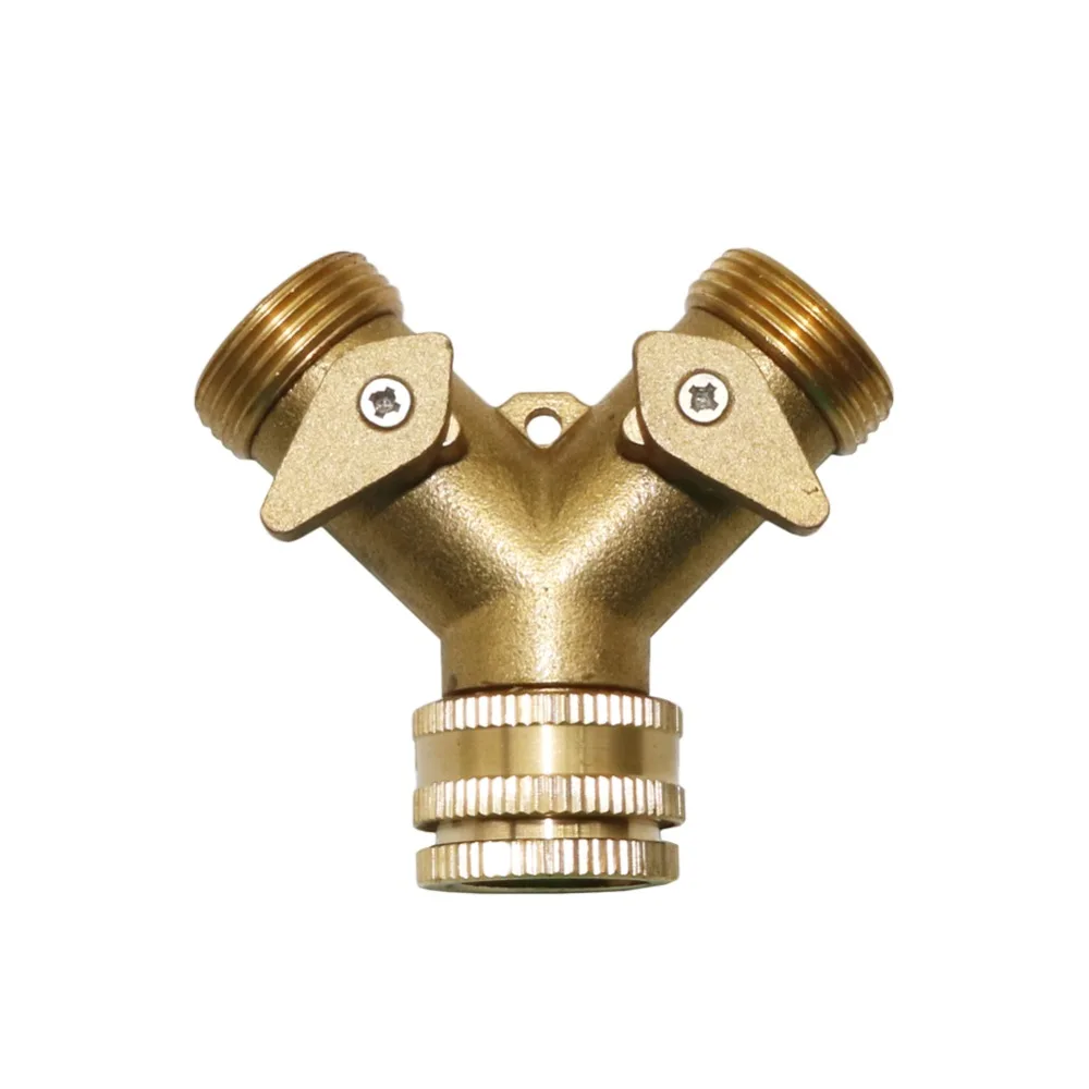 Garden Tap 2-Way Valves Irrigation Hose Pipes Splitters Plumbing Fittings Brass Female thread Y Valves Agriculture tools 1 Pcs