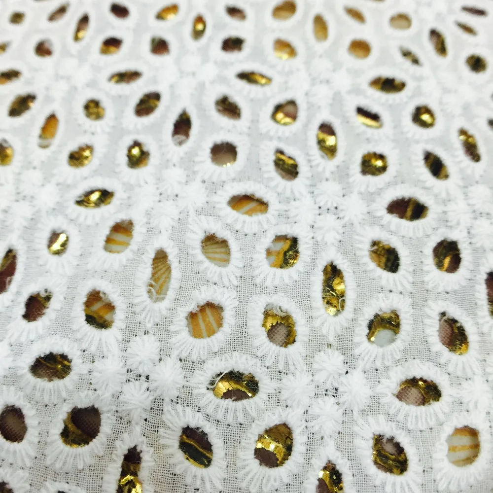 (1 ярд) 100% хлопчатобумажная белая кружевная вышитая ткань для свадебной вечеринки