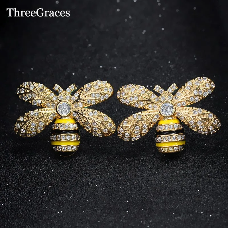 Женские серьги с животными ThreeGraces кубическим цирконием|Серьги-гвоздики| |
