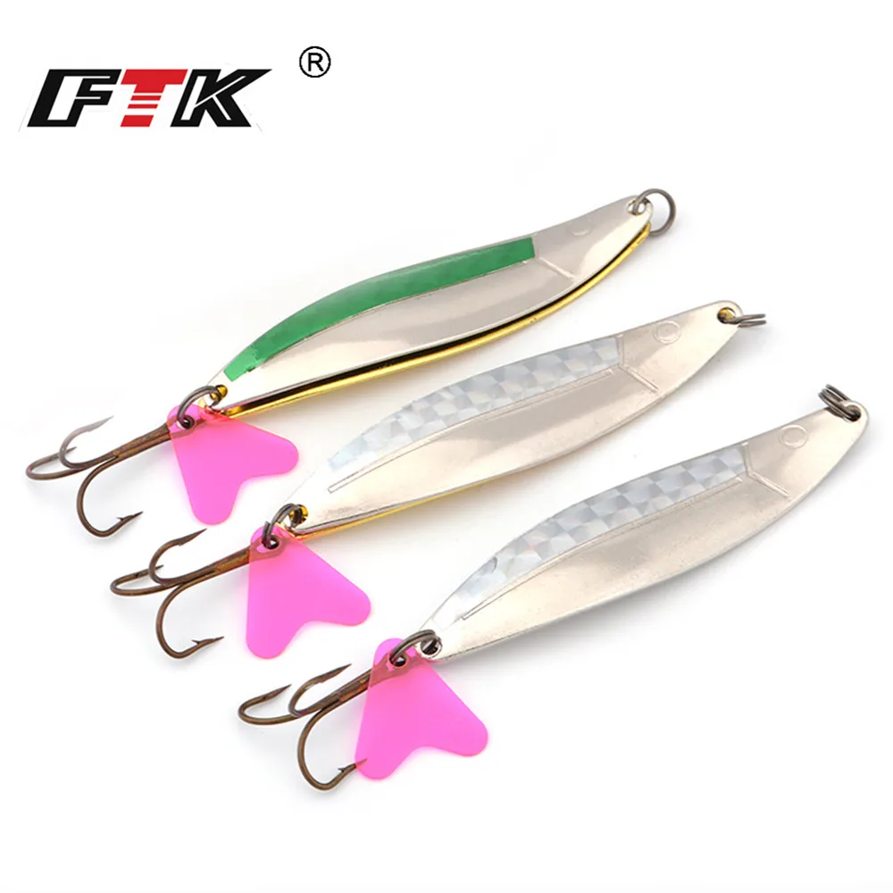 FTK 1PC 12CM Metal Sequins Fishing Lure Spoon Noise Paillette Hard Baits with 2# Treble Hook Pesca Tackle | Спорт и развлечения