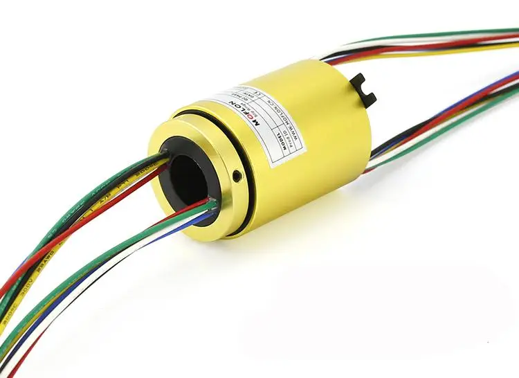 

7/10/12.7mm Hole 2/4/6/8/10/12 Wires 2A 33mm O/D 250Rpm Aluminum Alloy Capsule Slip Ring Monitor Robotic IP51 300mm Lead