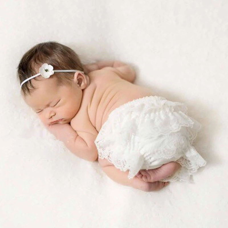 Шаровары для новорожденных детские кружевные подгузники с рюшами девочек летние