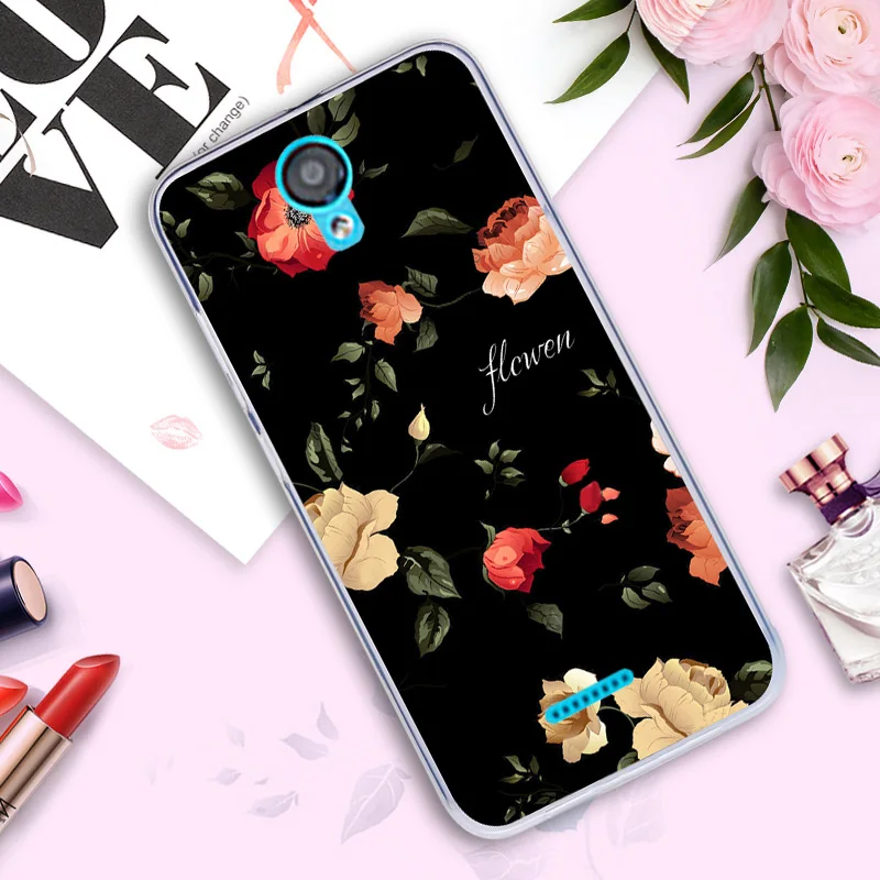 Fitted Case for Wiko Harry Silicone Soft Cover Painted Cartoon Flamingo Girly Flower Cases Protective Phone Shell |