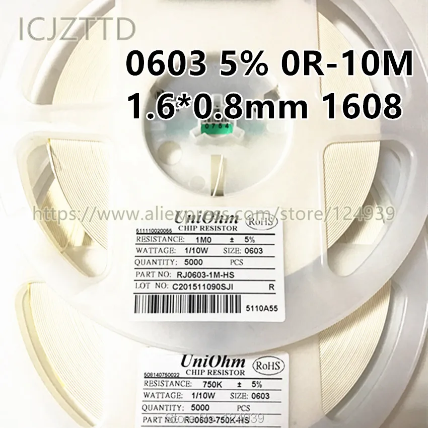 100 шт. 1/10 Вт RJ0603 5% SMD Res 1608 3R 3R0 3.3R 3R3 3.6R 3R6 3.9R 3R9 4.3R 4R3 4.7R 4R7 5.1R 5R1 5.6R 5R6 6.2R 6R2 6.8R 6R8 |