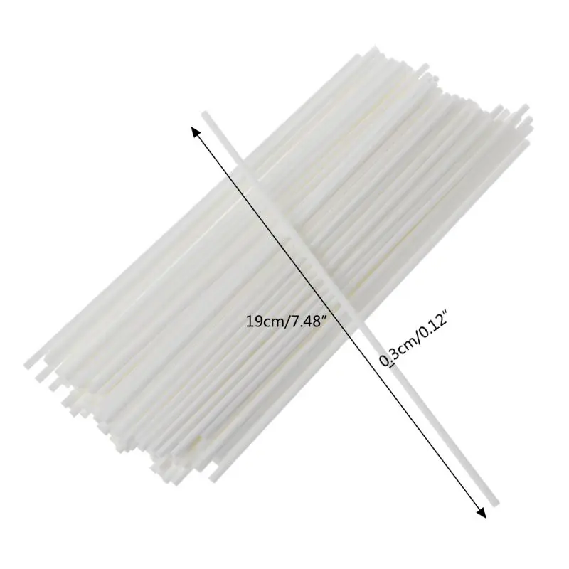 

100Pcs 19cmx3mm white Fiber Sticks Diffuser Aromatherapy Volatile Rod for Home Fragrance Diffuser Home Decoration