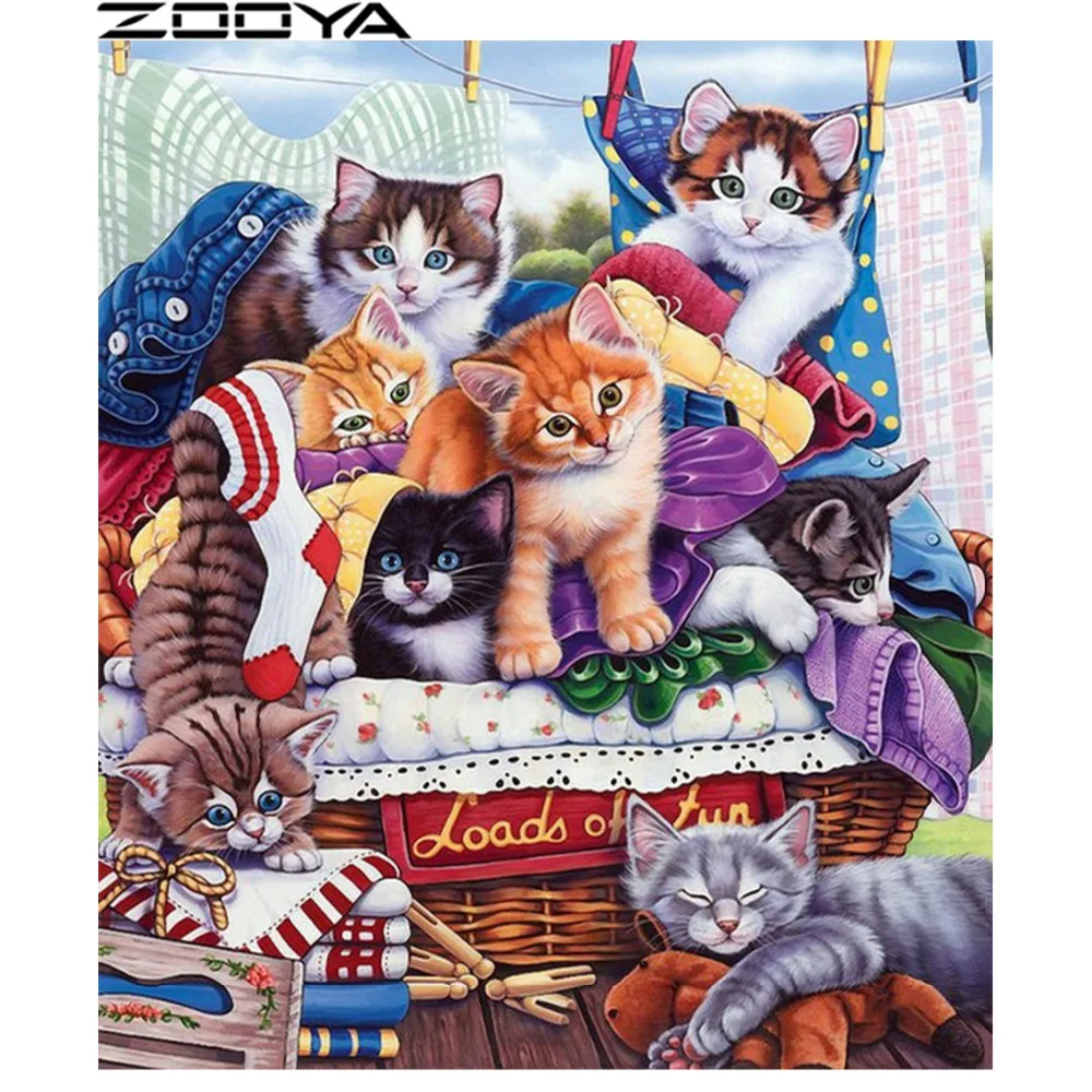 Настенные наклейки ZOOYA алмазная вышивка 3d сделай сам картина крестиком животное