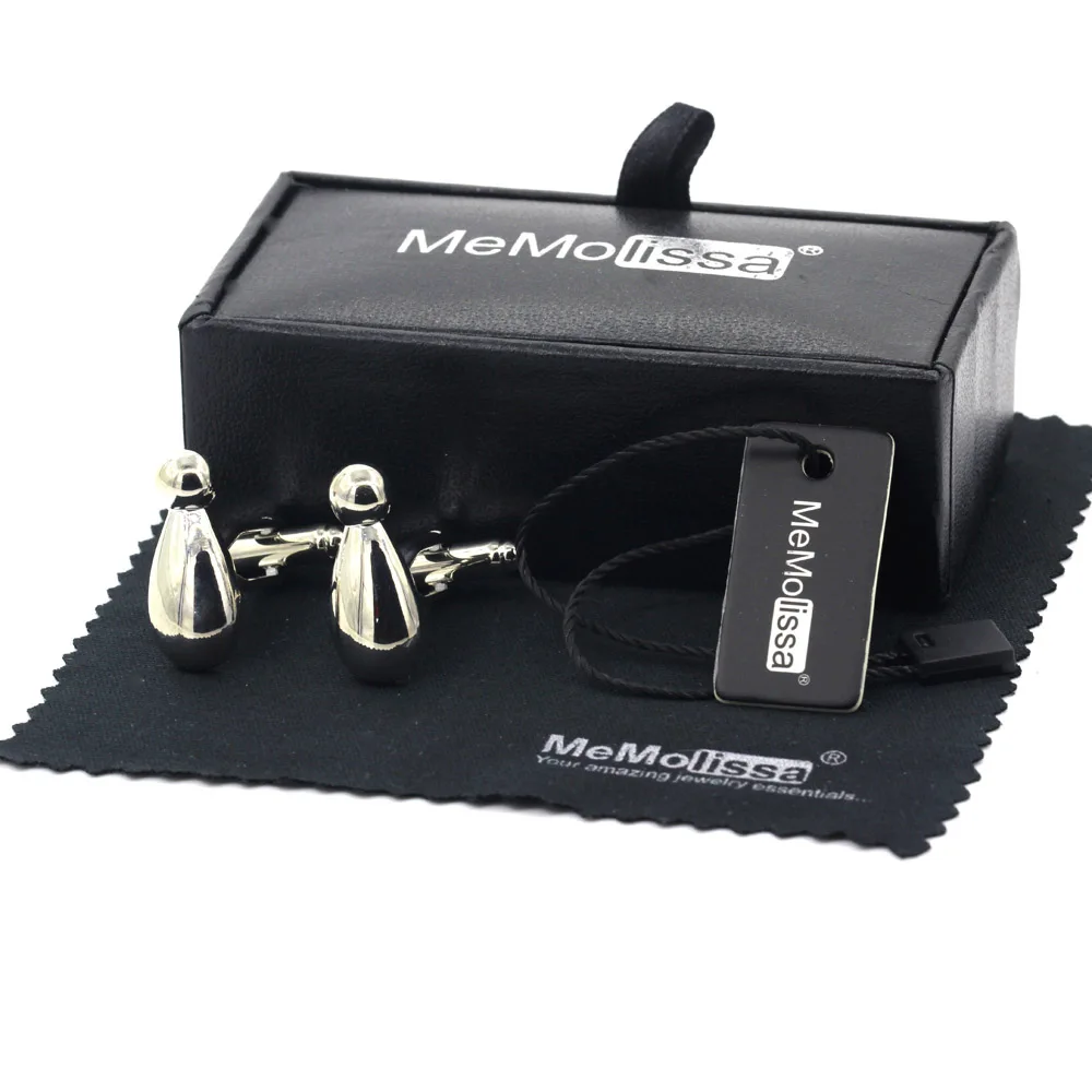 

MeMolissa Display Box Hot Sale Copper Material Colour Exclamation Mark Design Wedding Male Cufflink Tag & Wipe Cloth