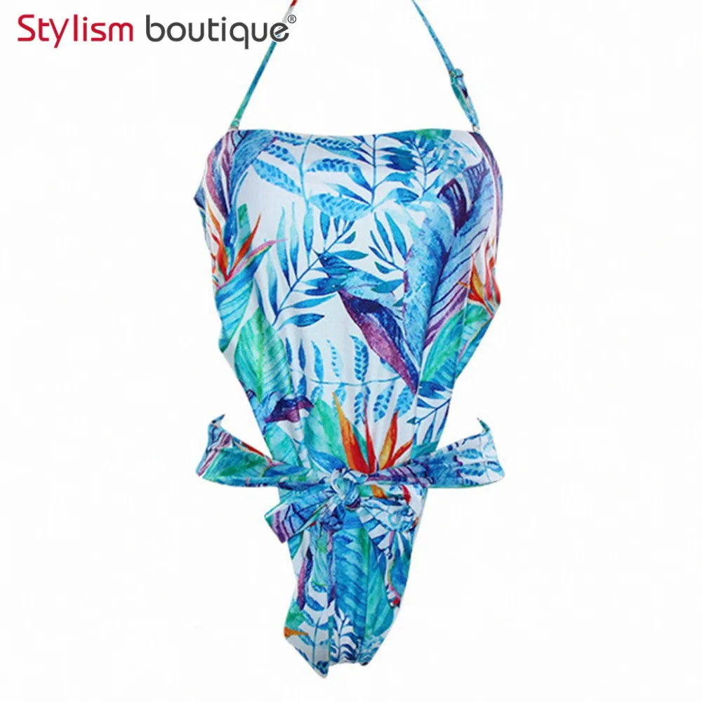 2018 сексуальный цветочный купальный костюм в стиле джунглей с бантом стринги