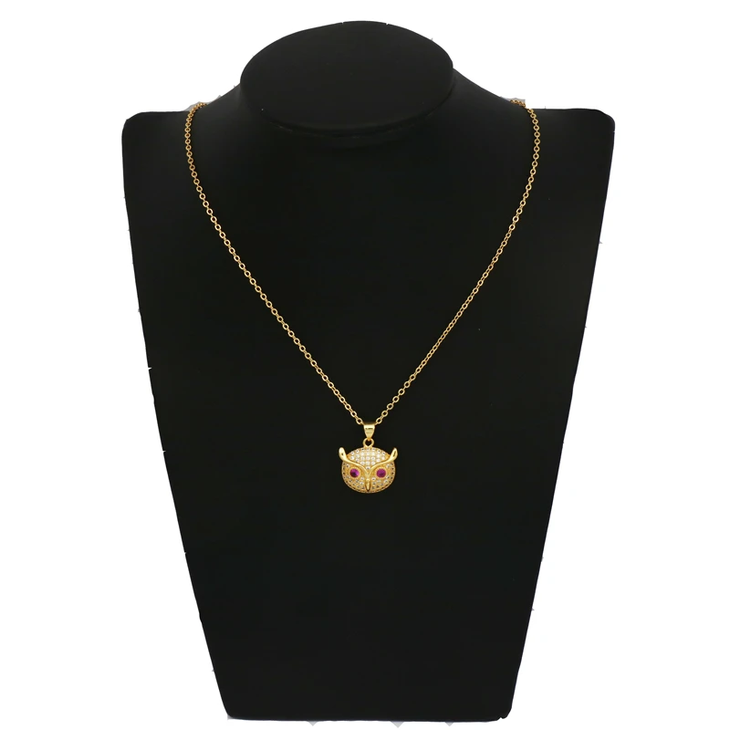 Fashion Pendant Necklace Owl head Crystal Aolly 18&quotChain | Украшения и аксессуары
