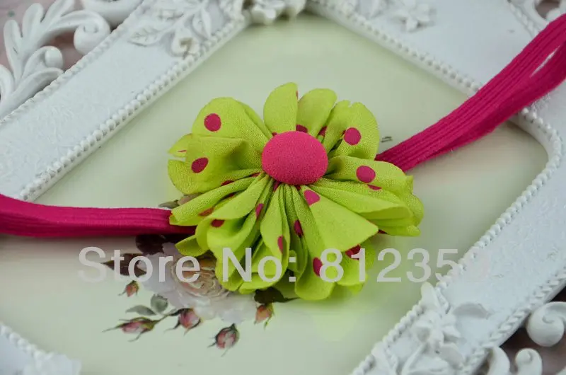 Младенцы ободки 6 см 8 цветов Colorful Dot цветок Девочка аксессуары для волос Hb1009 |