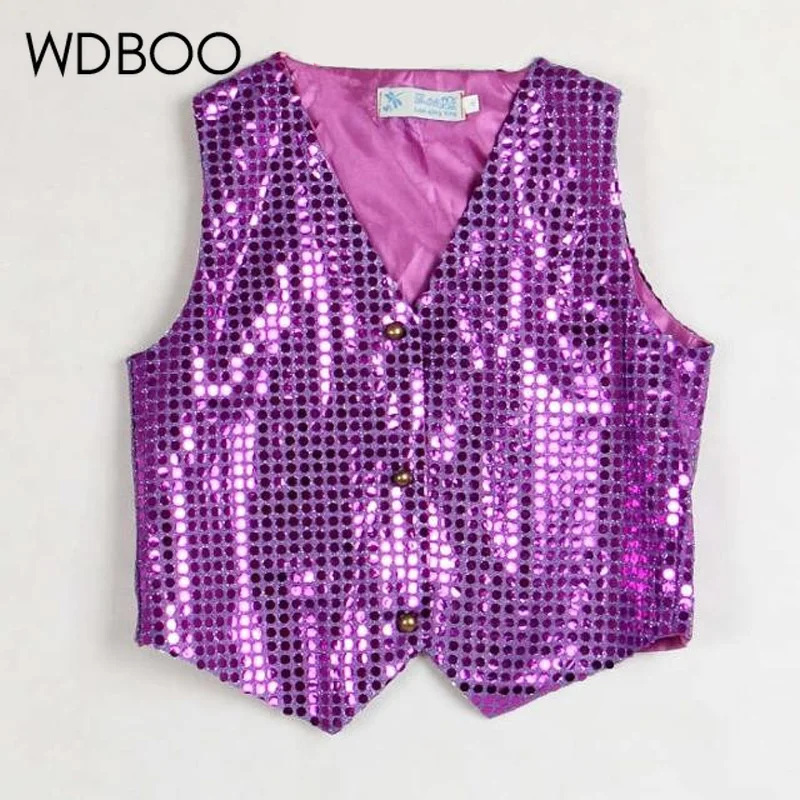 WDBOO джазовый жилет для мальчиков детская блестящая одежда костюм выступления