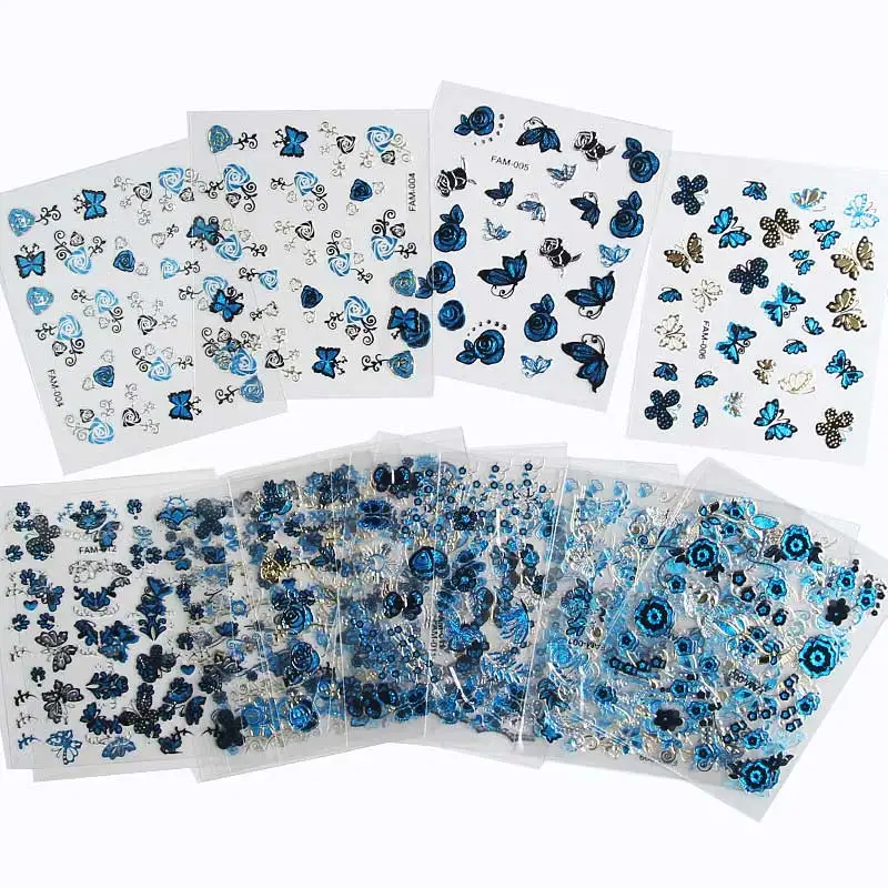 

24 Sheet/Set Nail Sticker Flowers Butterflies Patterned Art Decals DIY Manicure Nails Stickers Decoration 669