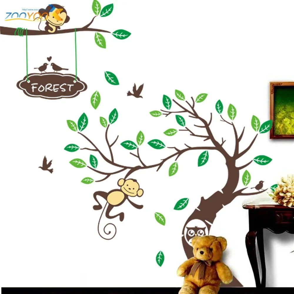 

Monkey Tree Wall Art Stickers Kids Decal Removable Decor Decals Home