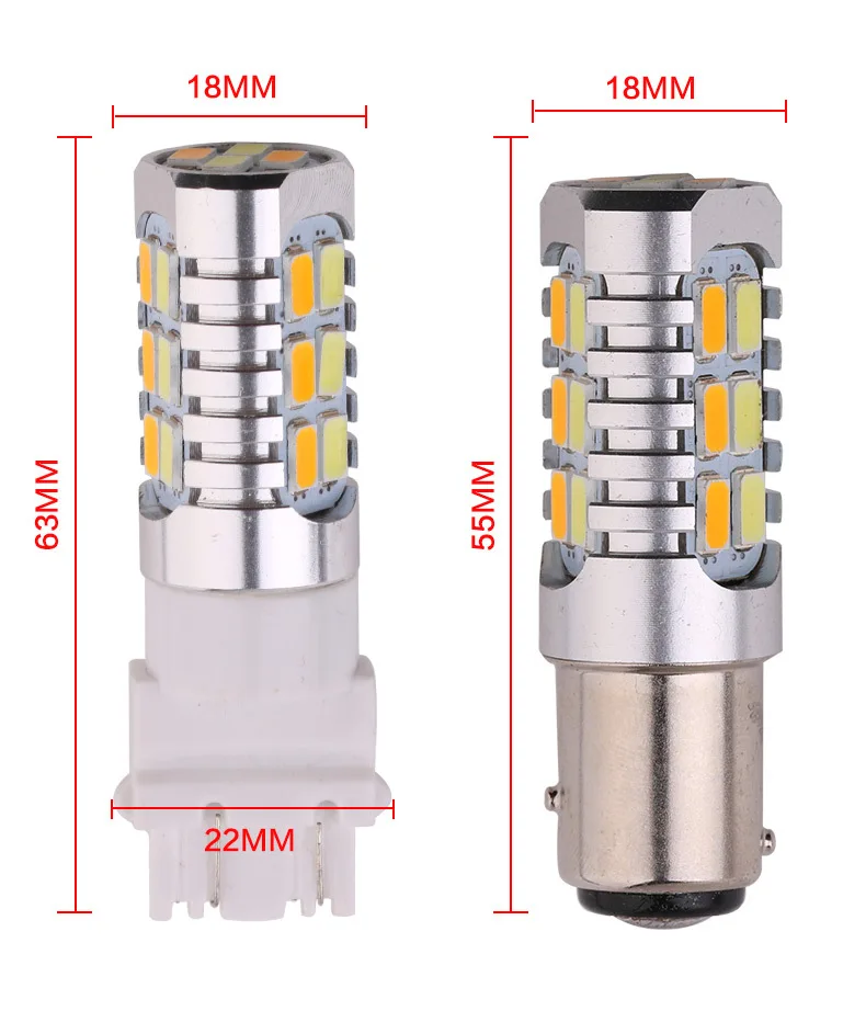 2 шт. белый янтарь двойной цвет авто светодиодные лампы DRL резервный задний фонарь